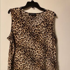 Kasper Black and Brown Sleeveless Blouse